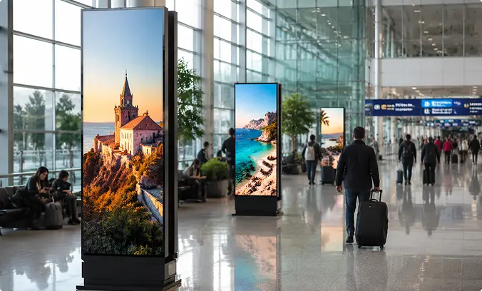 Versatile LED Display Screen Application Showcase Airport Pad